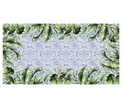 Mantel rectangular 12P en tela Hojas Mosaico Verde/Azul