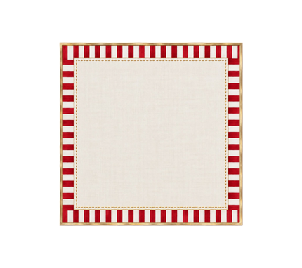 Servilleta de tela Navidad Borde Rojo/Dorado