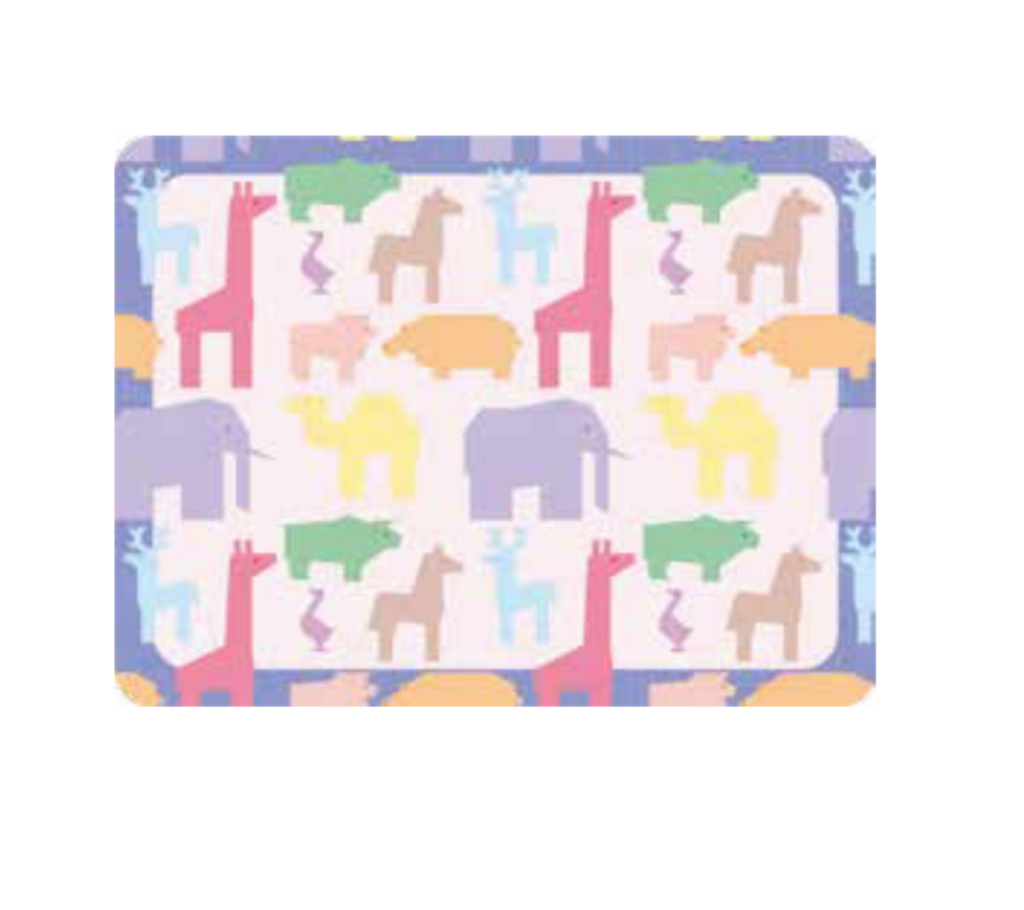 Individual Kids rectangular Animales. Incluye estuche