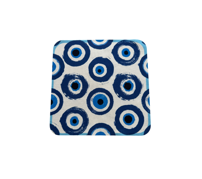 Individual Kids Cuadrado Ojitos Azul. Incluye estuche