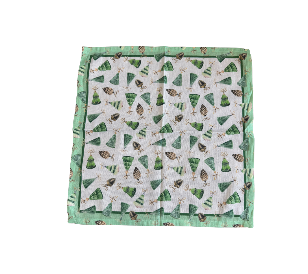 Servilleta de tela Navidad Pinos/Piñones Verde/Beige
