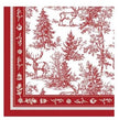 Mantel rectangular 8P en tela Navidad Pinos/Venados Vino
