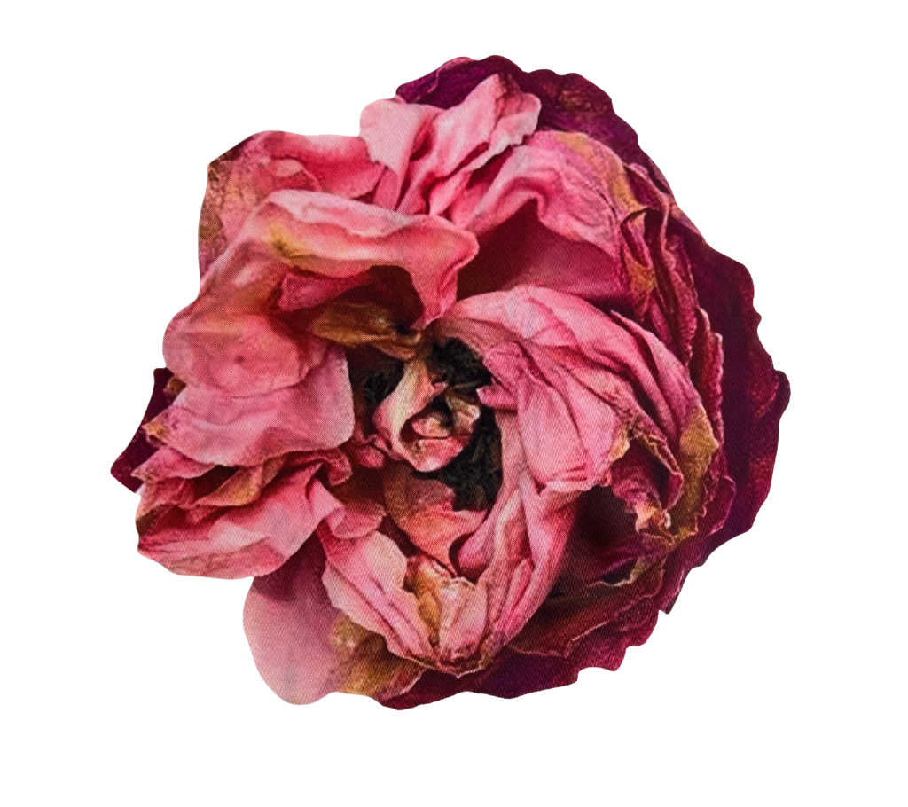 Individual troquelado redondo en tela Rosa