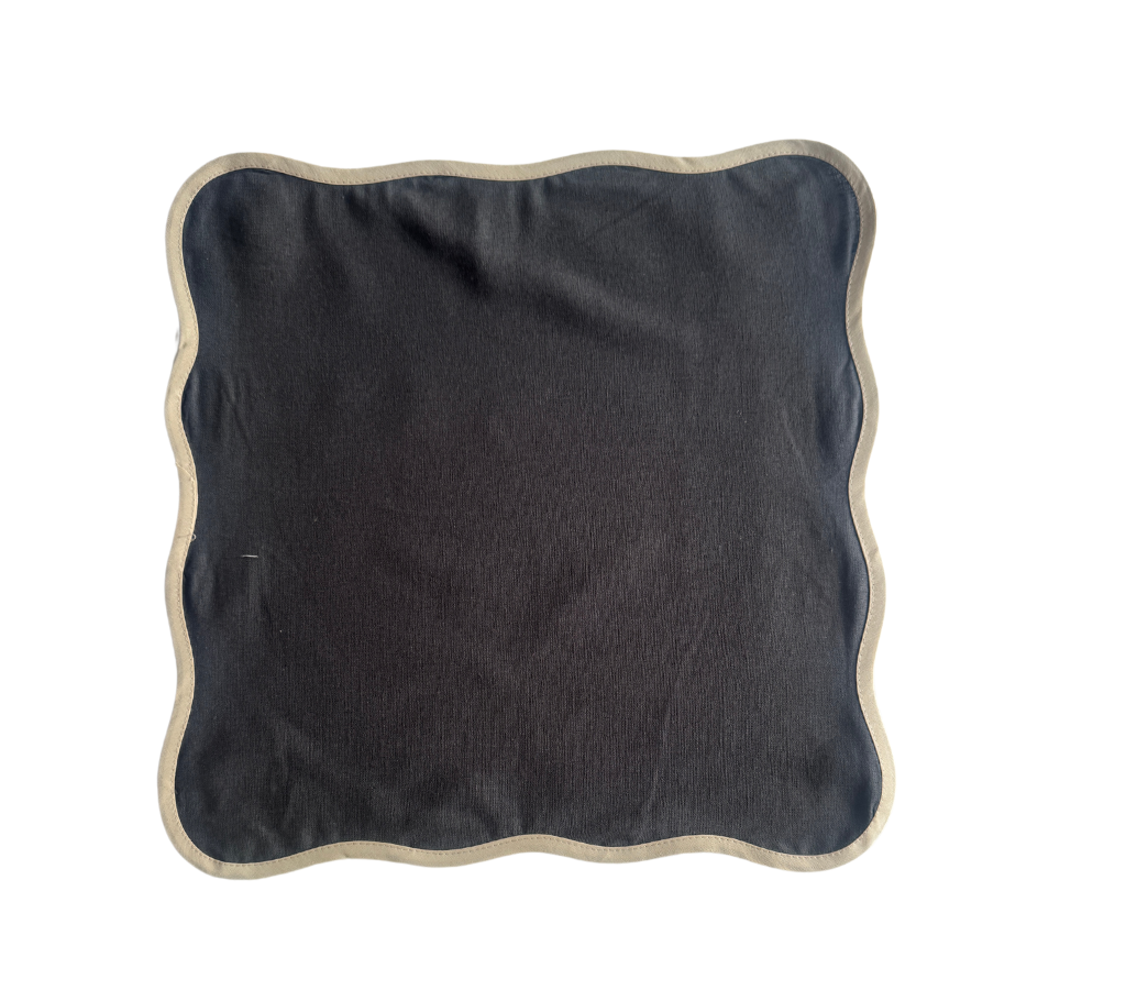 Individual cuadrado en lino Gris/Beige