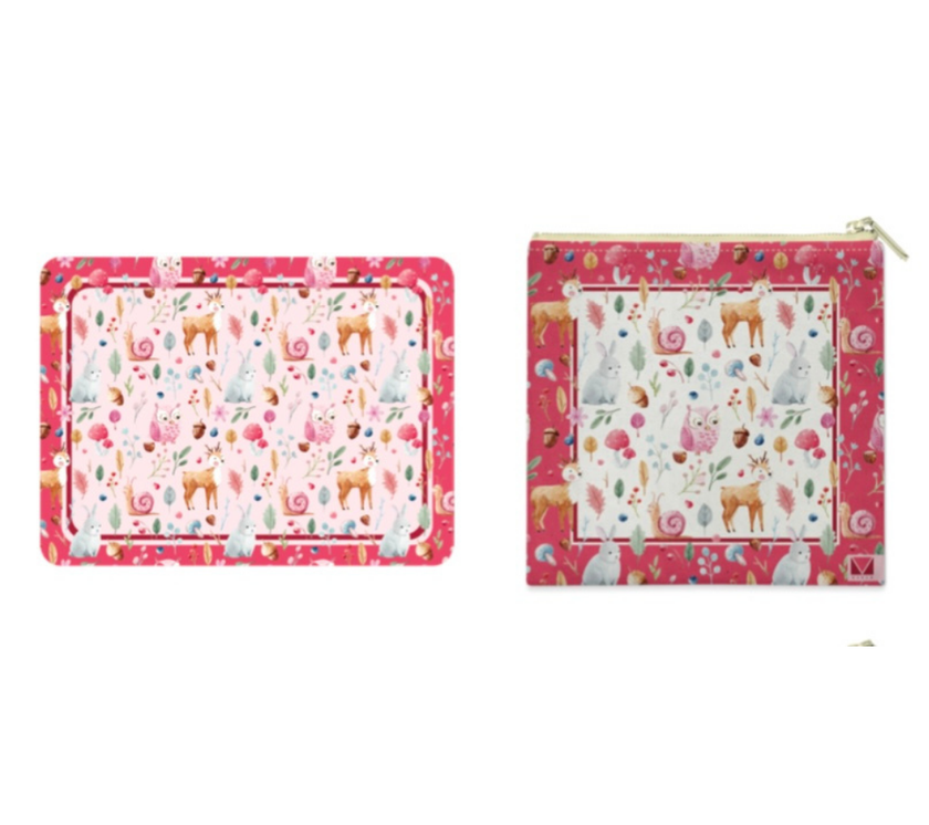 Individual Kids rectangular Búhos. Incluye estuche