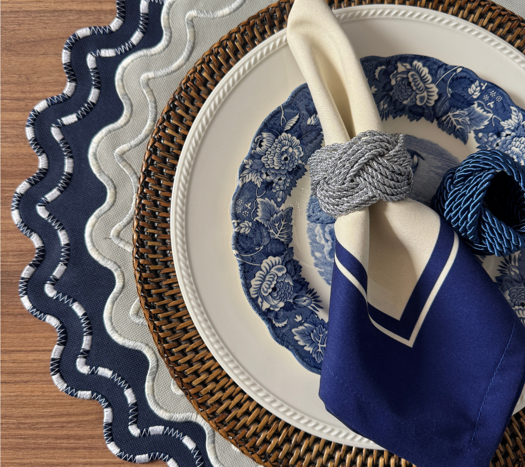 Aro de cordón para servilleta Plata-Set6