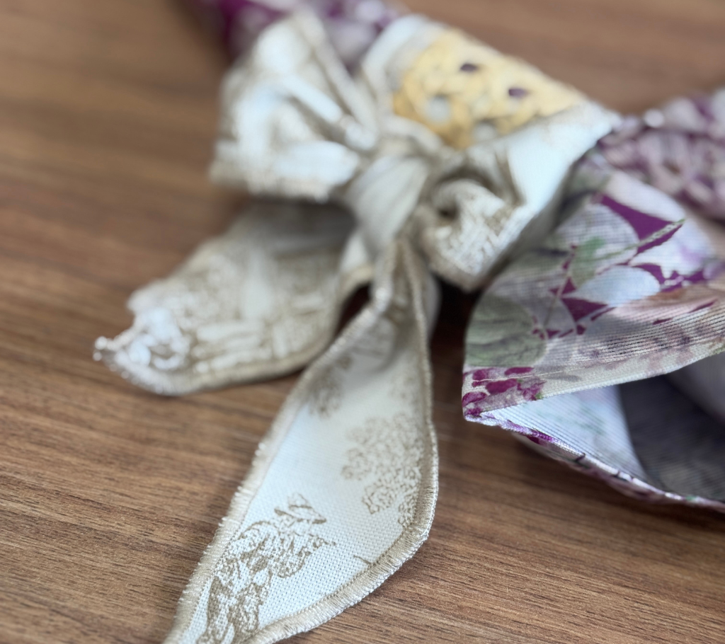 Aro de mimbre c/lazo para servilleta-Set 6