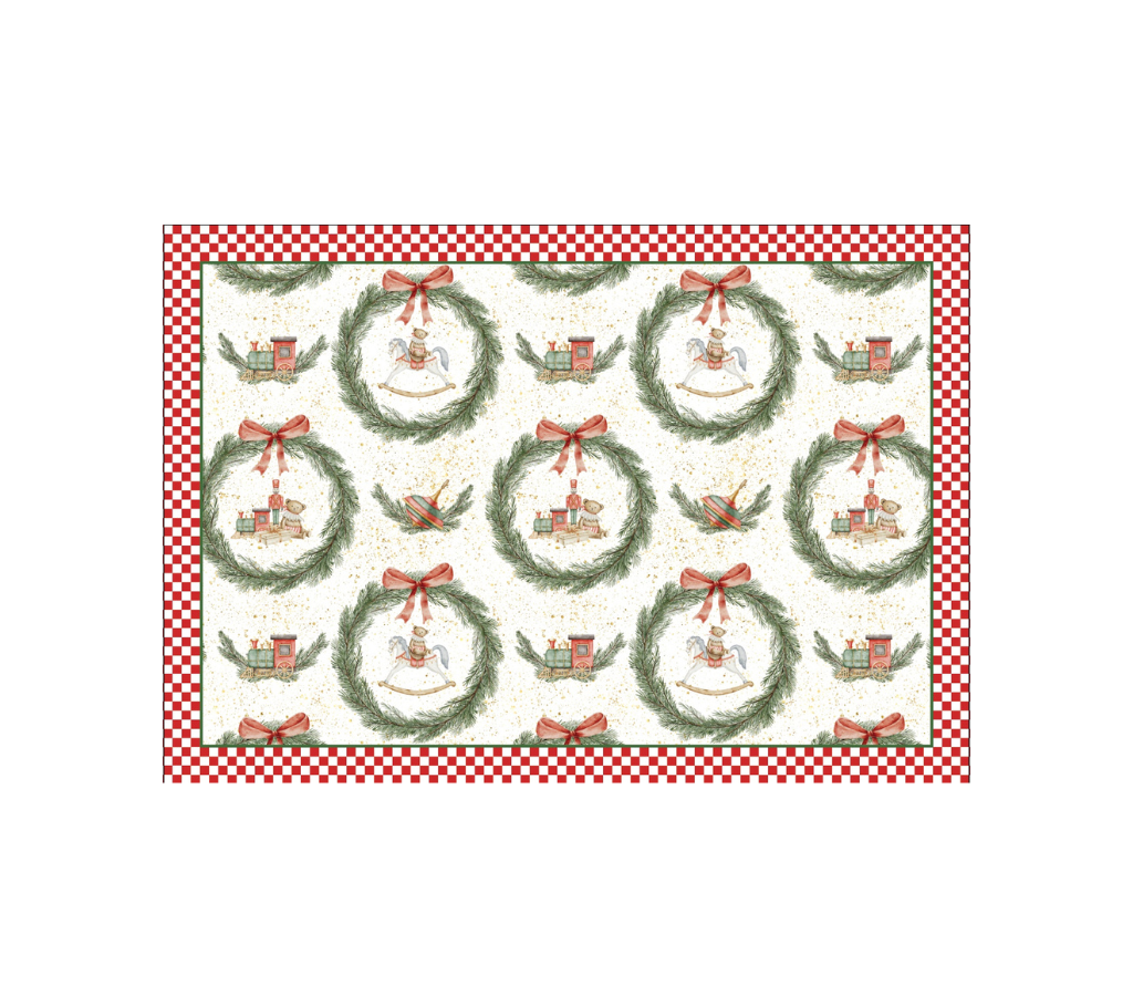 Block de Individuales de papel Navidad Corona