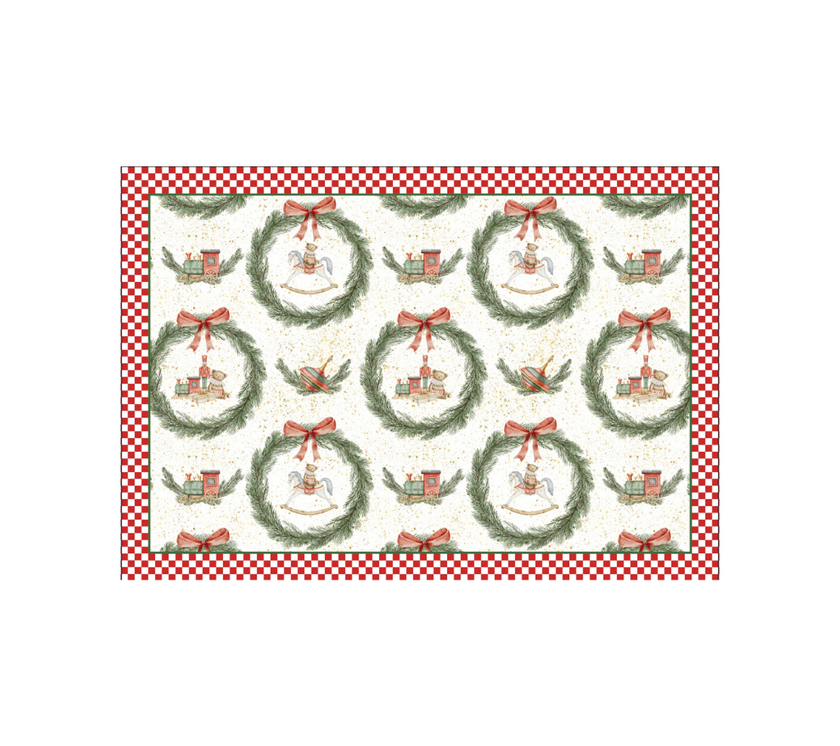 Block de Individuales de papel Navidad Corona