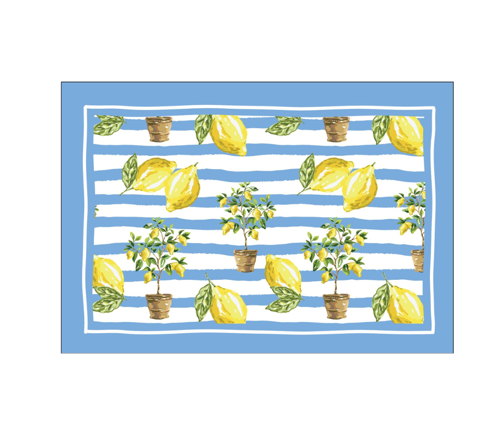 Block de Individuales de papel Limones/Rayas