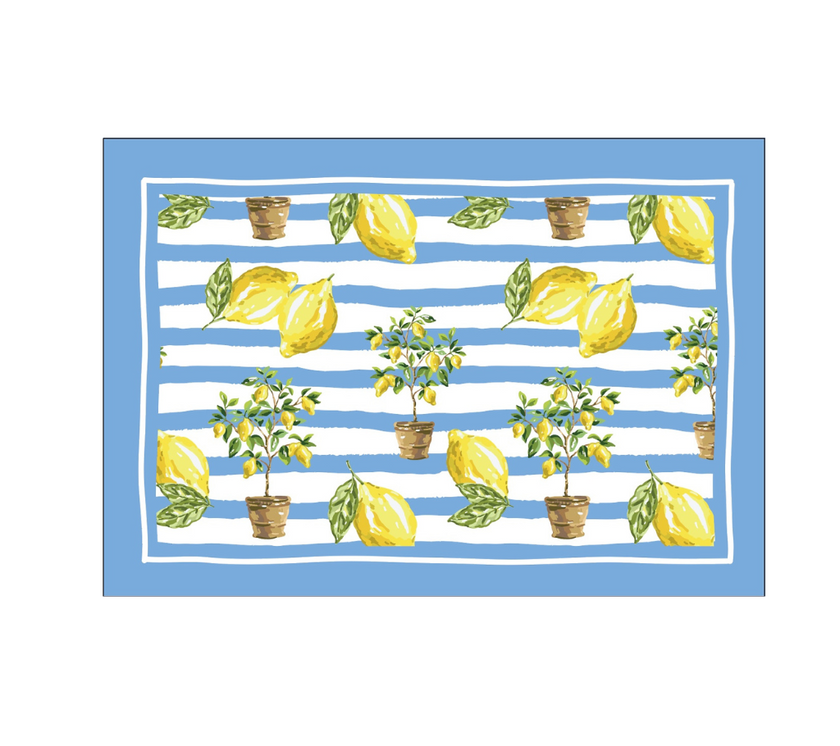 Block de Individuales de papel Limones/Rayas