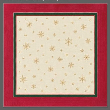 Servilleta de tela Navidad Copos Borde Rojo