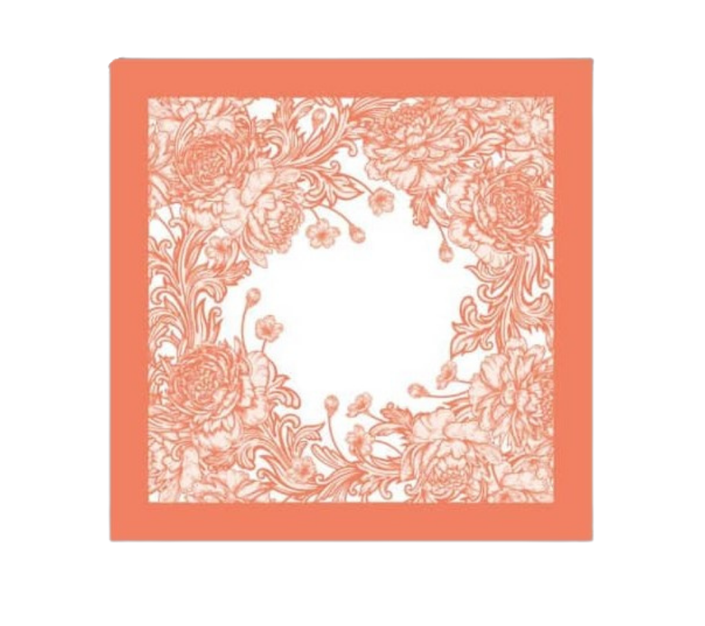 Servilleta de tela Corona Flores Anaranjado