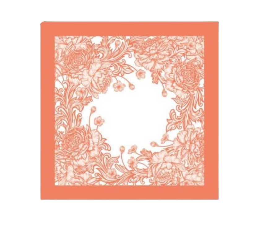 Servilleta de tela Corona Flores Anaranjado