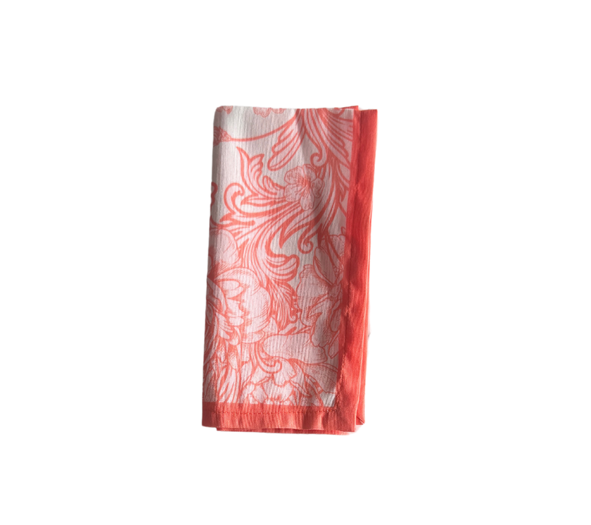 Servilleta de tela Corona Flores Anaranjado