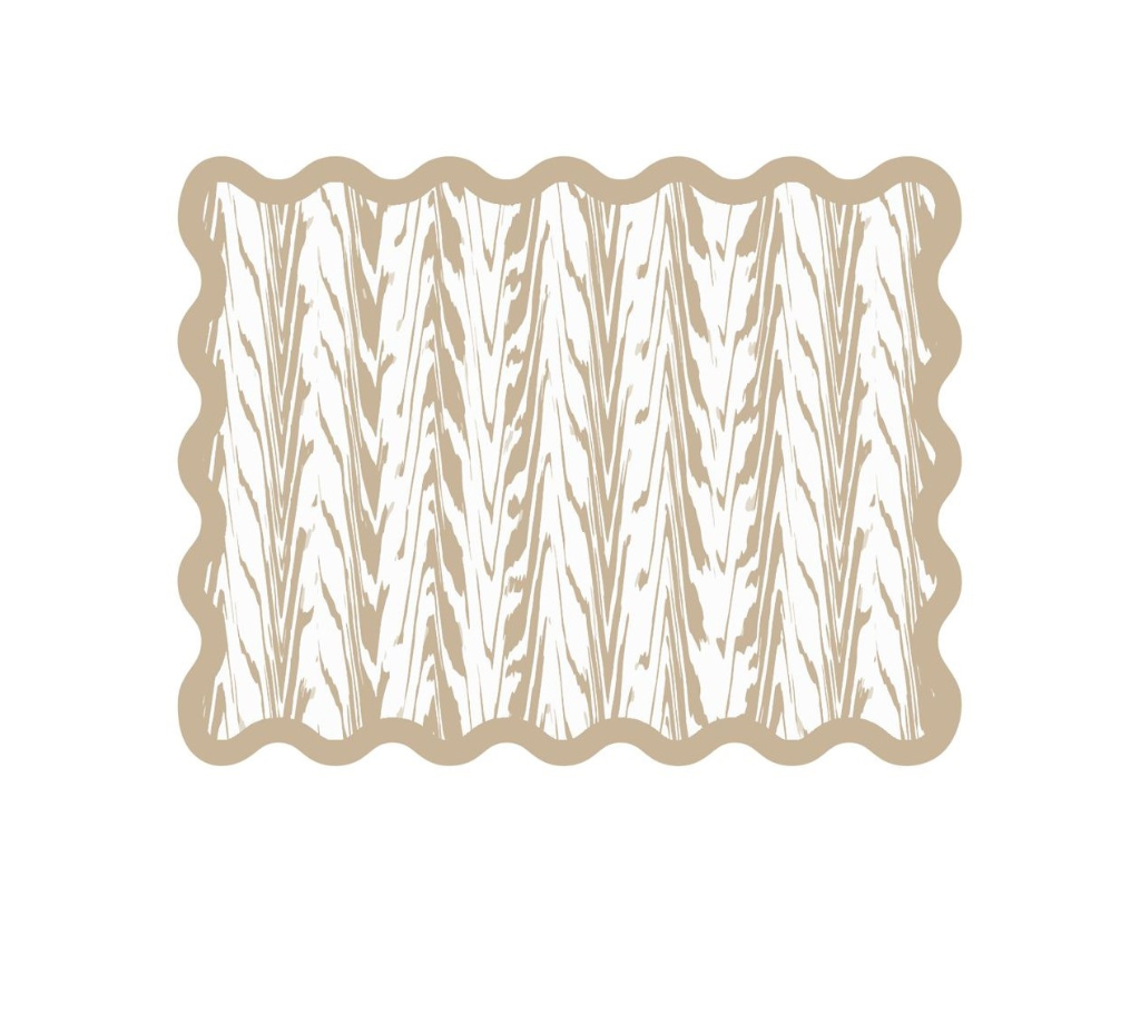 Individual troquelado rectangular en tela Espigas Beige/OW
