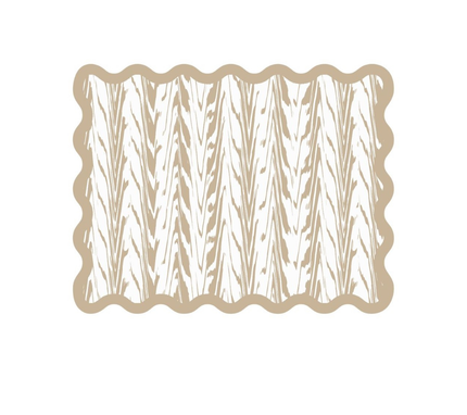 Individual troquelado rectangular en tela Espigas Beige/OW