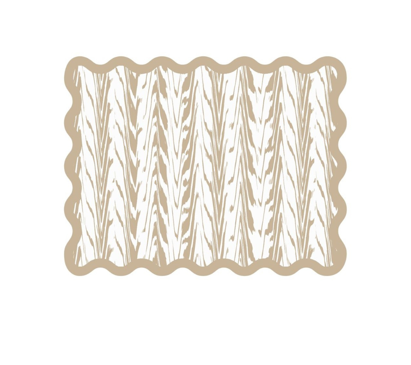 Individual troquelado rectangular en tela Espigas Beige/OW