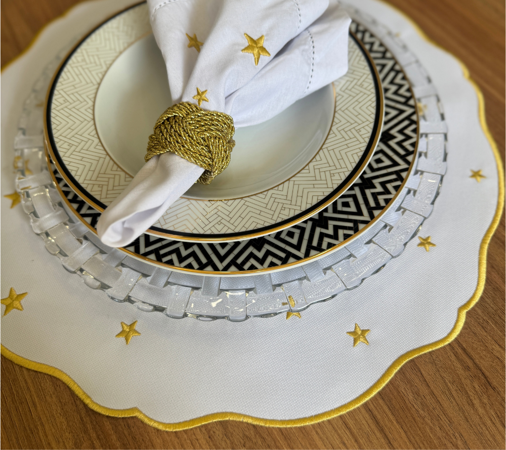 Aro de cordón para servilleta Dorado-Set6