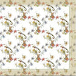 Mantel rectangular 8P en tela  Flores/Pájaros Borde Beige