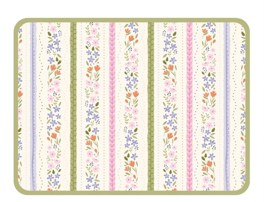Individual Kids rectangular Florecitas/Hojas