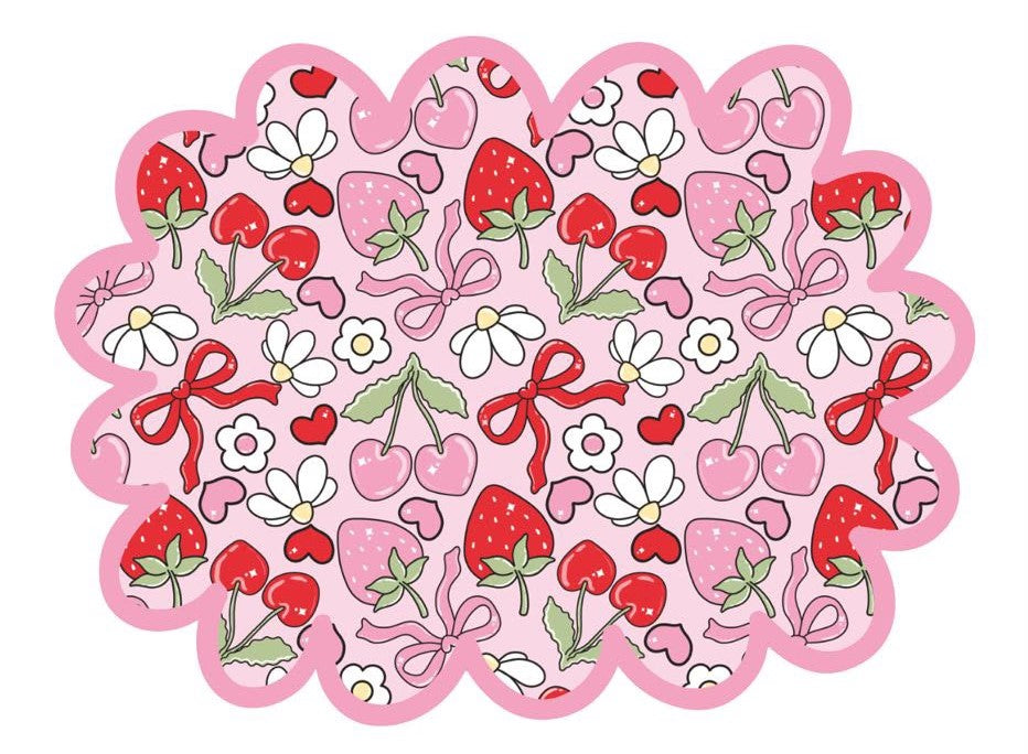 Individual Kids rectangular Fresas/Cerezas