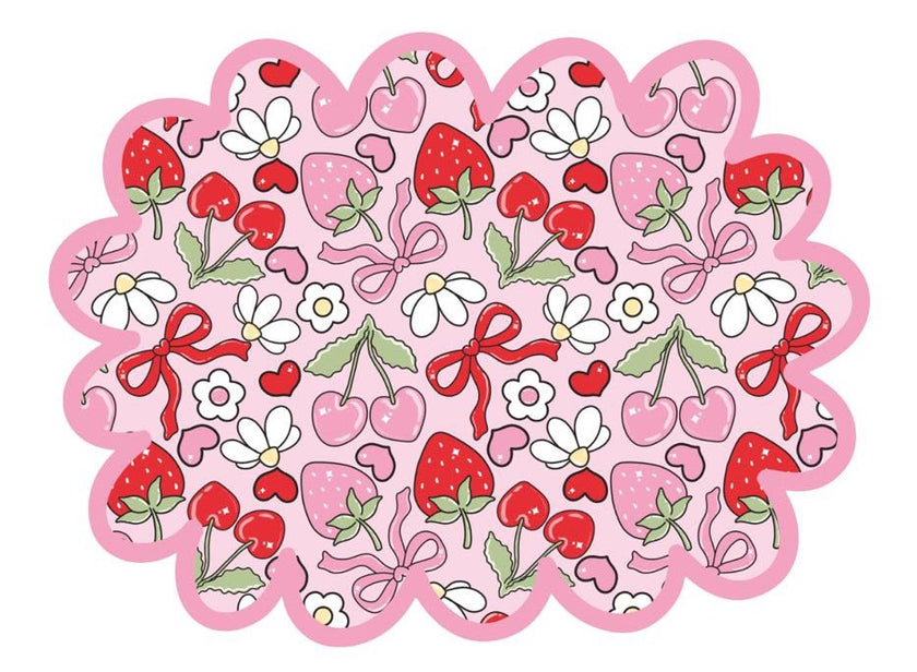 Individual Kids rectangular Fresas/Cerezas