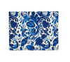 Individual reversible rectangular en tela Flores/Paisaje Azul/Beige