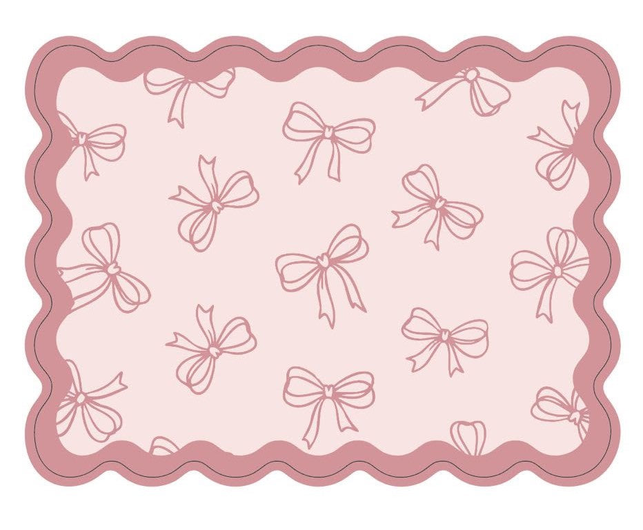 Individual Kids rectangular Lazos Rosados