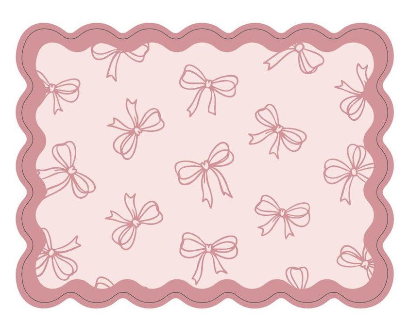 Individual Kids rectangular Lazos Rosados