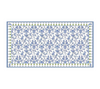 Mantel rectangular 10P en tela Flores Borde Arbolitos OW/Azul/Verde