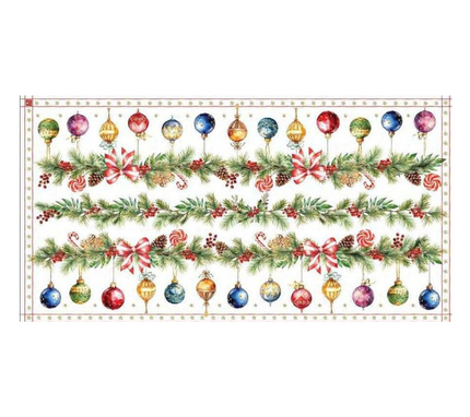 Mantel rectangular 8P en tela Navidad Bambalinas