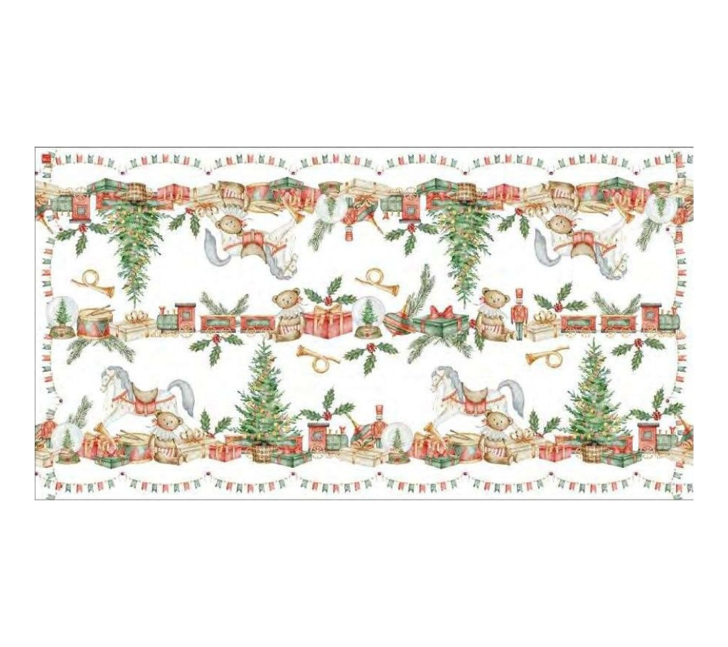 Mantel rectangular 8P en tela Navidad Juguetes
