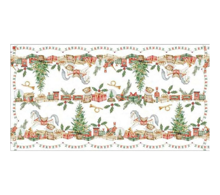 Mantel rectangular 8P en tela Navidad Juguetes