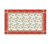 Mantel rectangular 10P en tela Navidad Muerdago Franja OW/Rojo/Verde