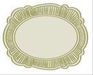 Individual troquelado ovalado tela Borde Rayas Verde
