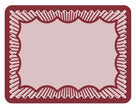 Individual troquelado rectangular en tela Borde Rayas Vino/Rosado