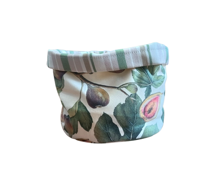 Panera reversible en tela (Pequeña) Hojas/Semillas OW/Verde