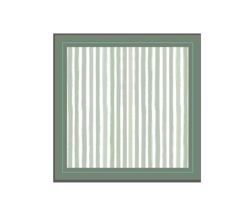 Servilleta de tela Rayas Verde/Gris