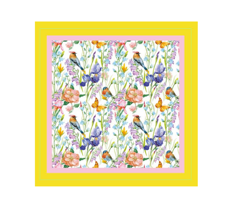 Servilleta de tela Pájaros Borde Amarillo