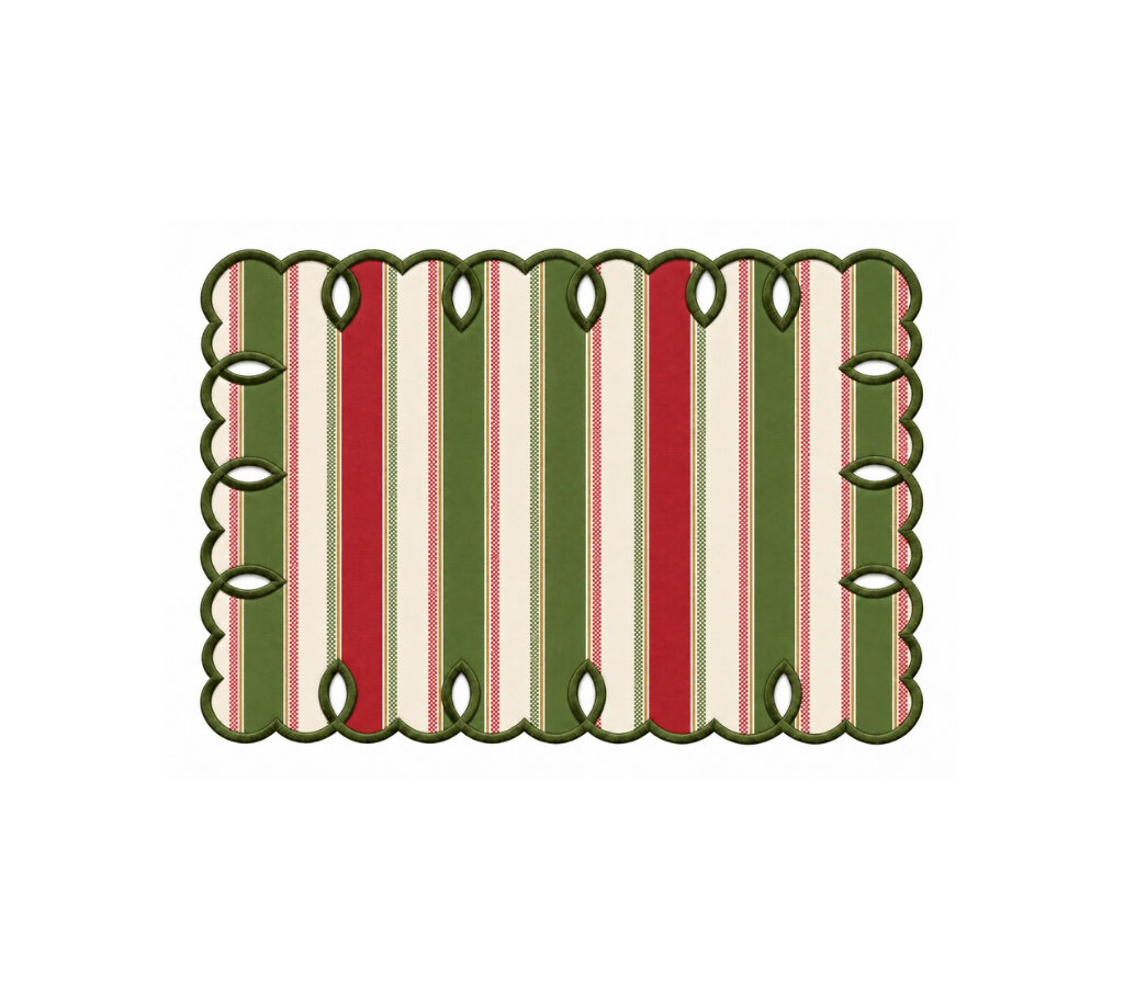 Individual rectangular en lonaTirabuzon OW/Verde/Rojo