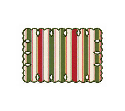 Individual rectangular en lonaTirabuzon OW/Verde/Rojo