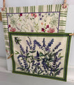 Individual reversible rectangular en tela Flores/Lavanda