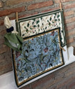 Individual reversible rectangular en tela HojasFlores/Follage Azul