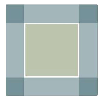 Servilleta de tela Doble Borde Verde/AzulGris