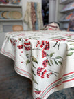 Mantel rectangular 10P en tela Navidad Winter Berries